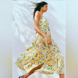 H&M Lemon Print Midi Dress